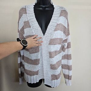 H by Halston Striped Cardigan